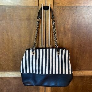 Forever21 black and cream tote.
